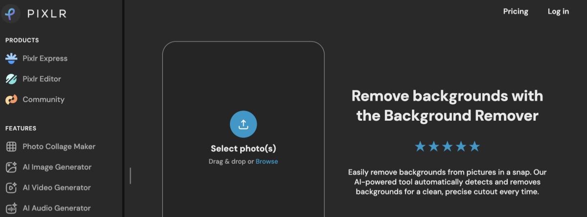 pixlr background remover