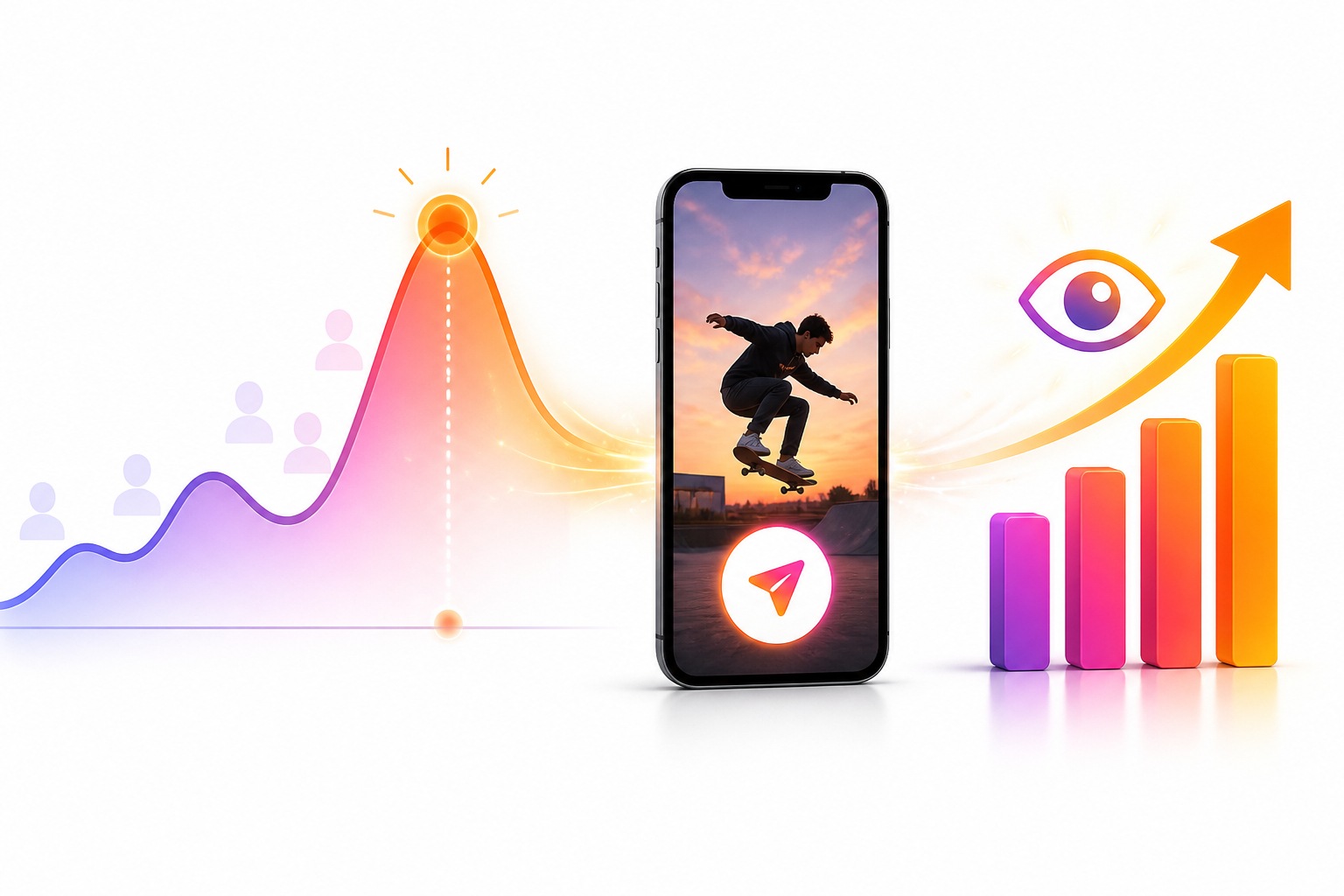 Posting a TikTok at peak audience activity, with views rising after a well-timed publish. Posting a TikTok at peak audience activity, with views rising after a well-timed publish.