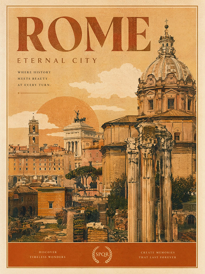 Rome travel poster