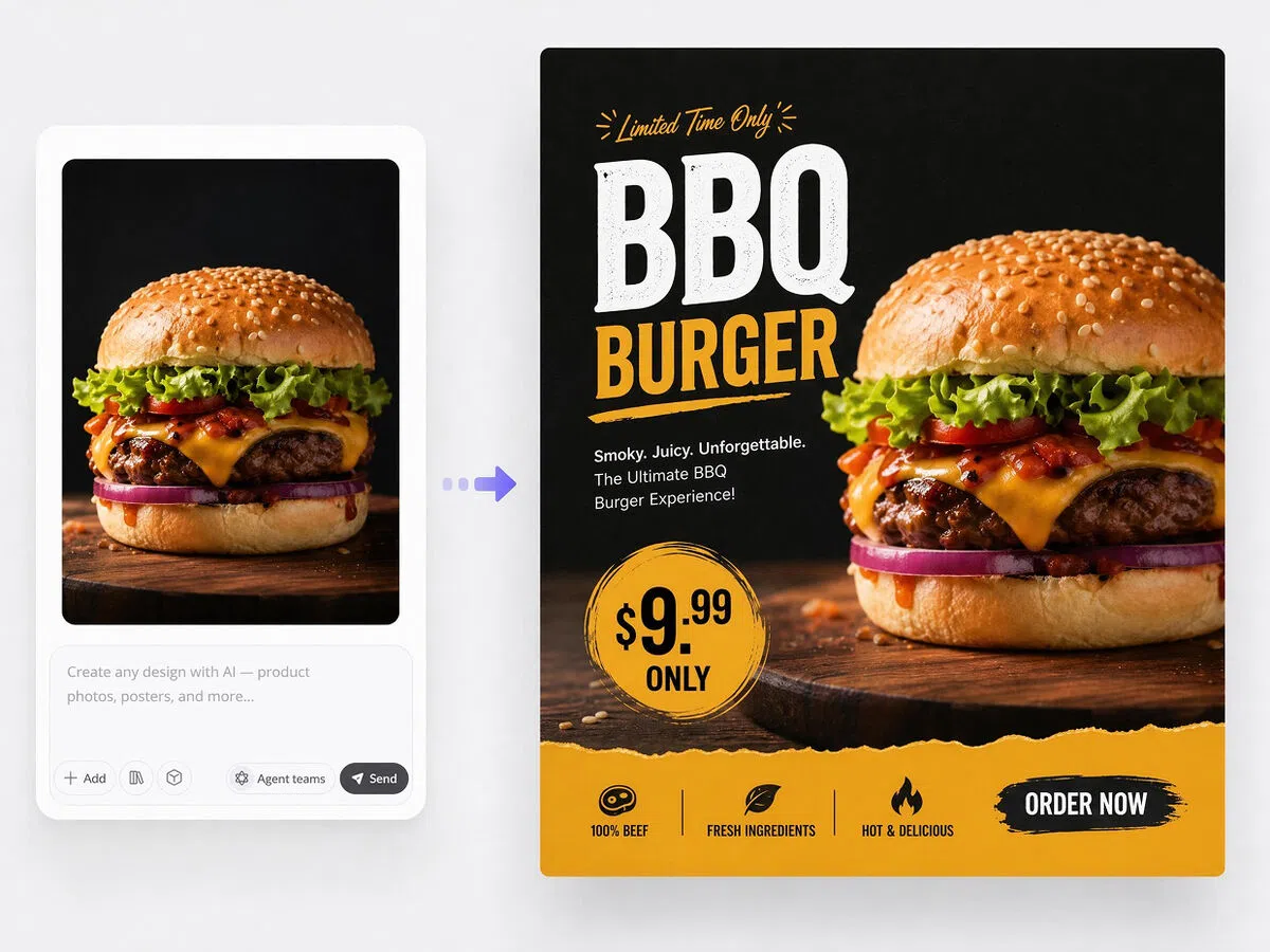 AI Generate Posters from Real Food Photos