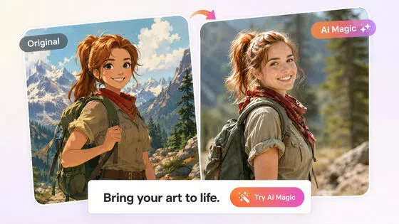 cartoon to realistic ai