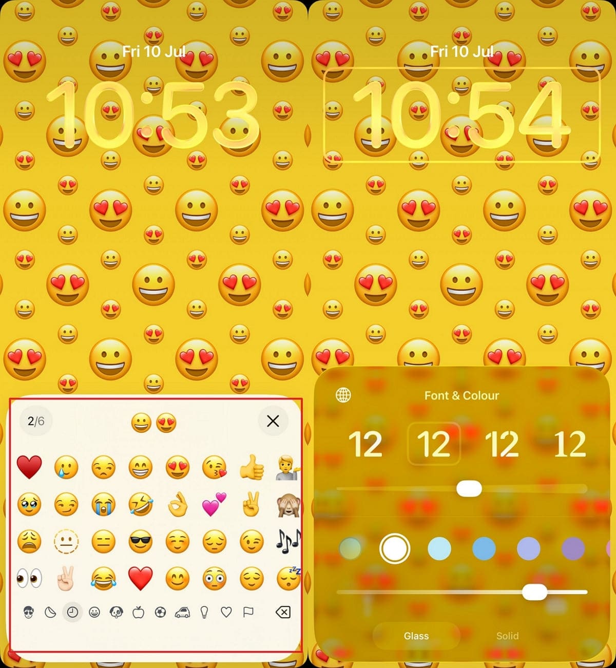 choose emoji to apply on wallpaper