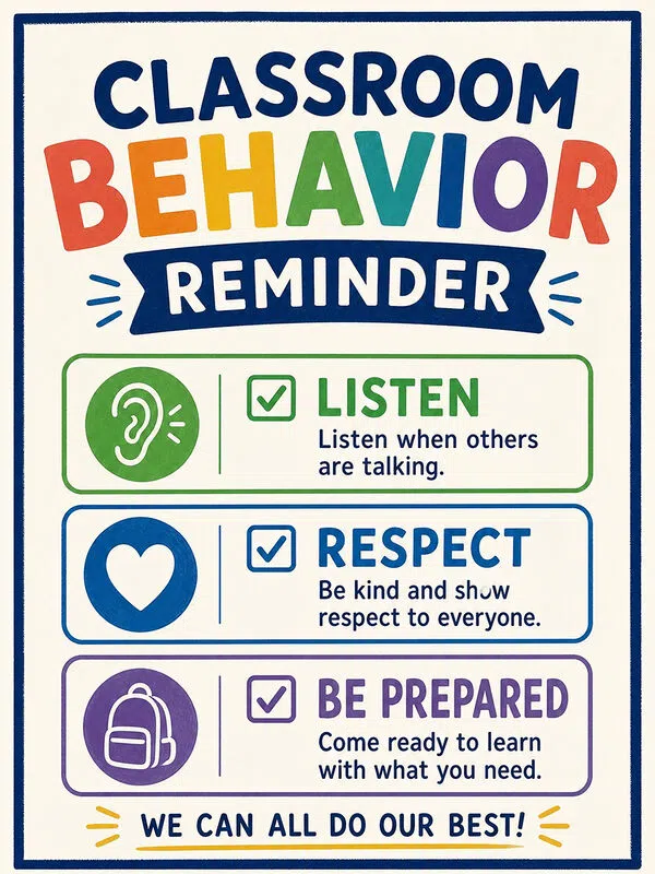 ai generated classroom rules poster