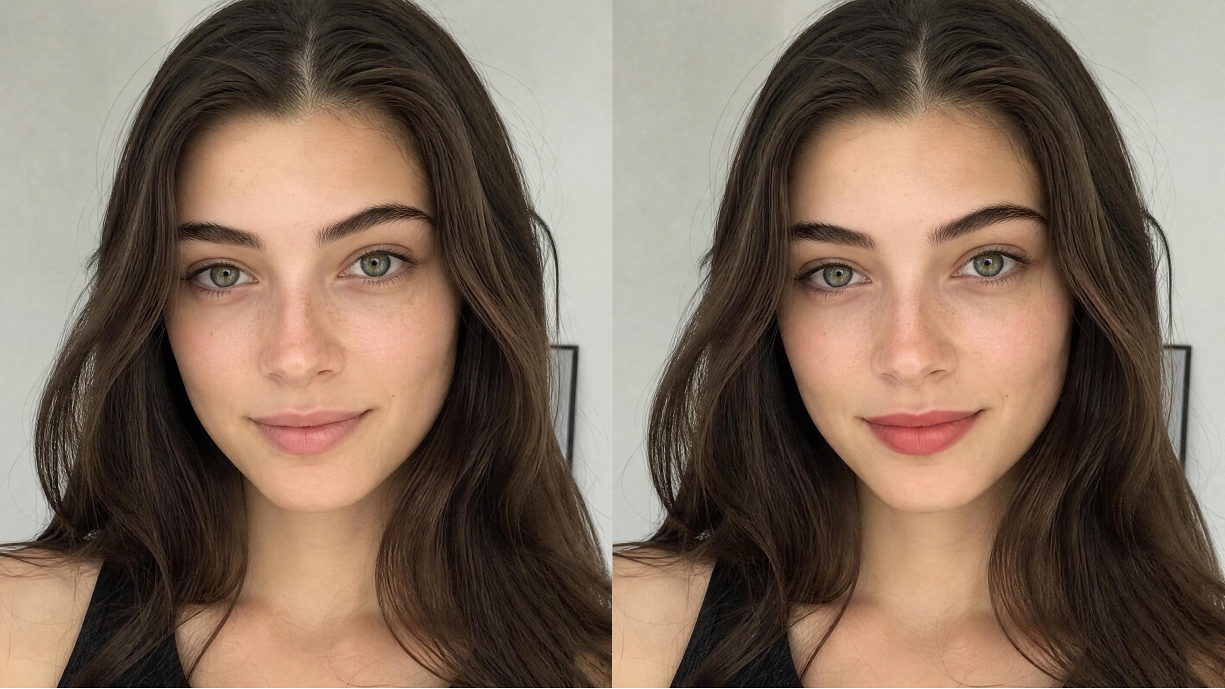 virtual foundation and lipstick