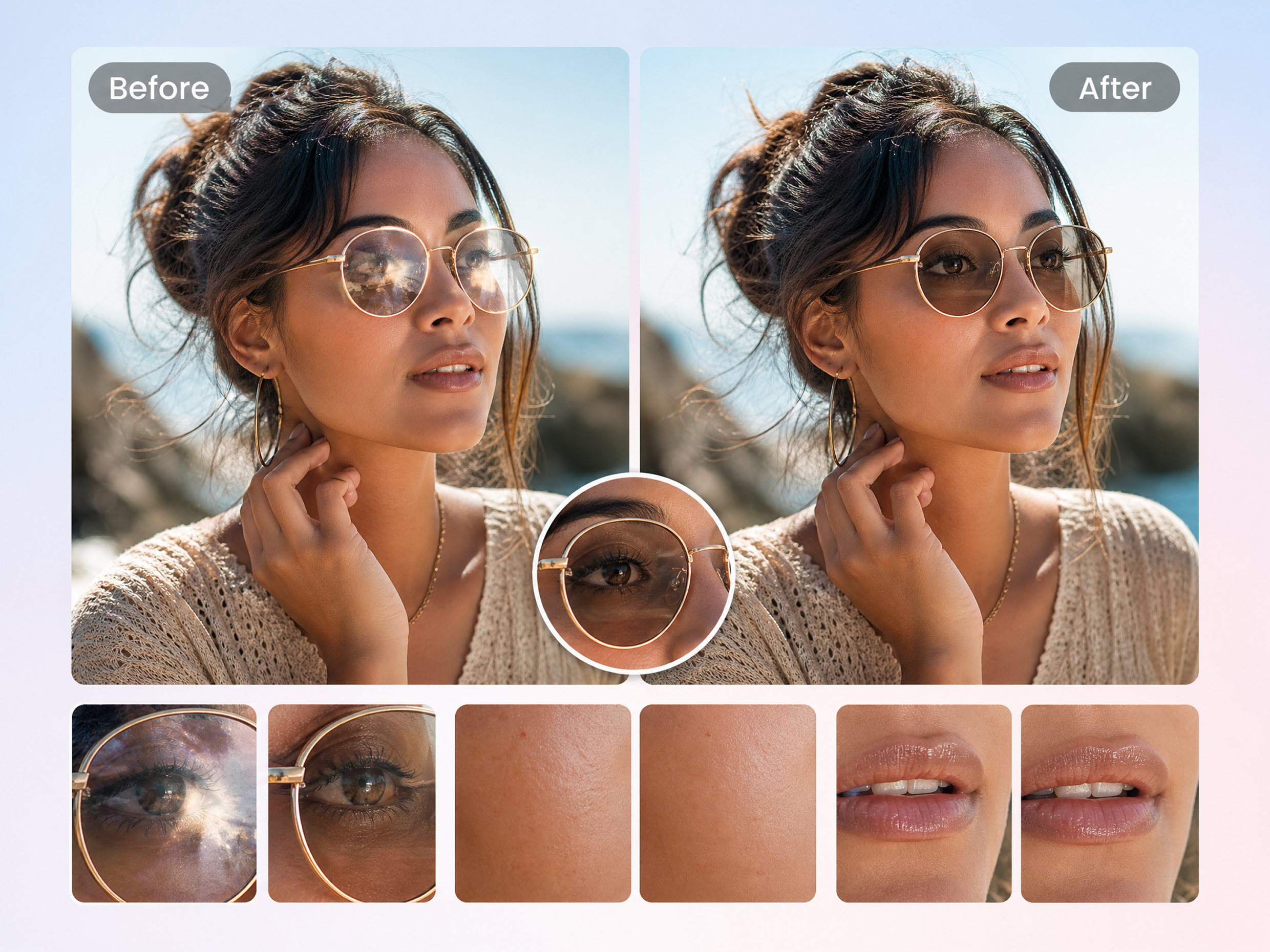Restore Eyes Hidden Behind Lens Reflections
