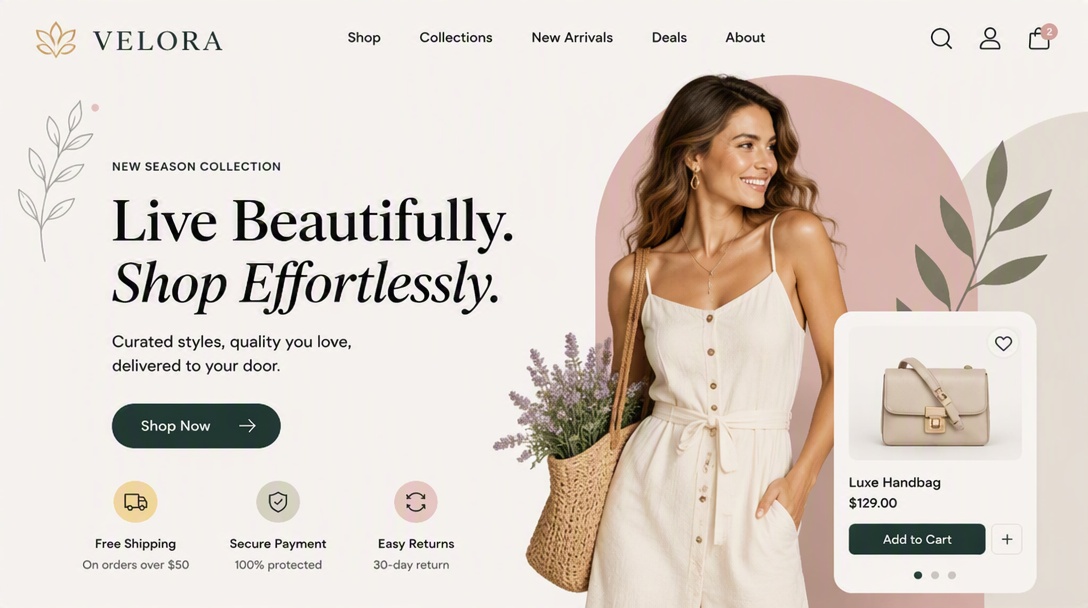 Ecommerce website hero images