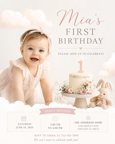 AI Generated birthday party poster