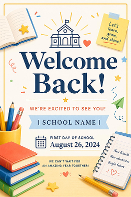ai generated welcome back poster