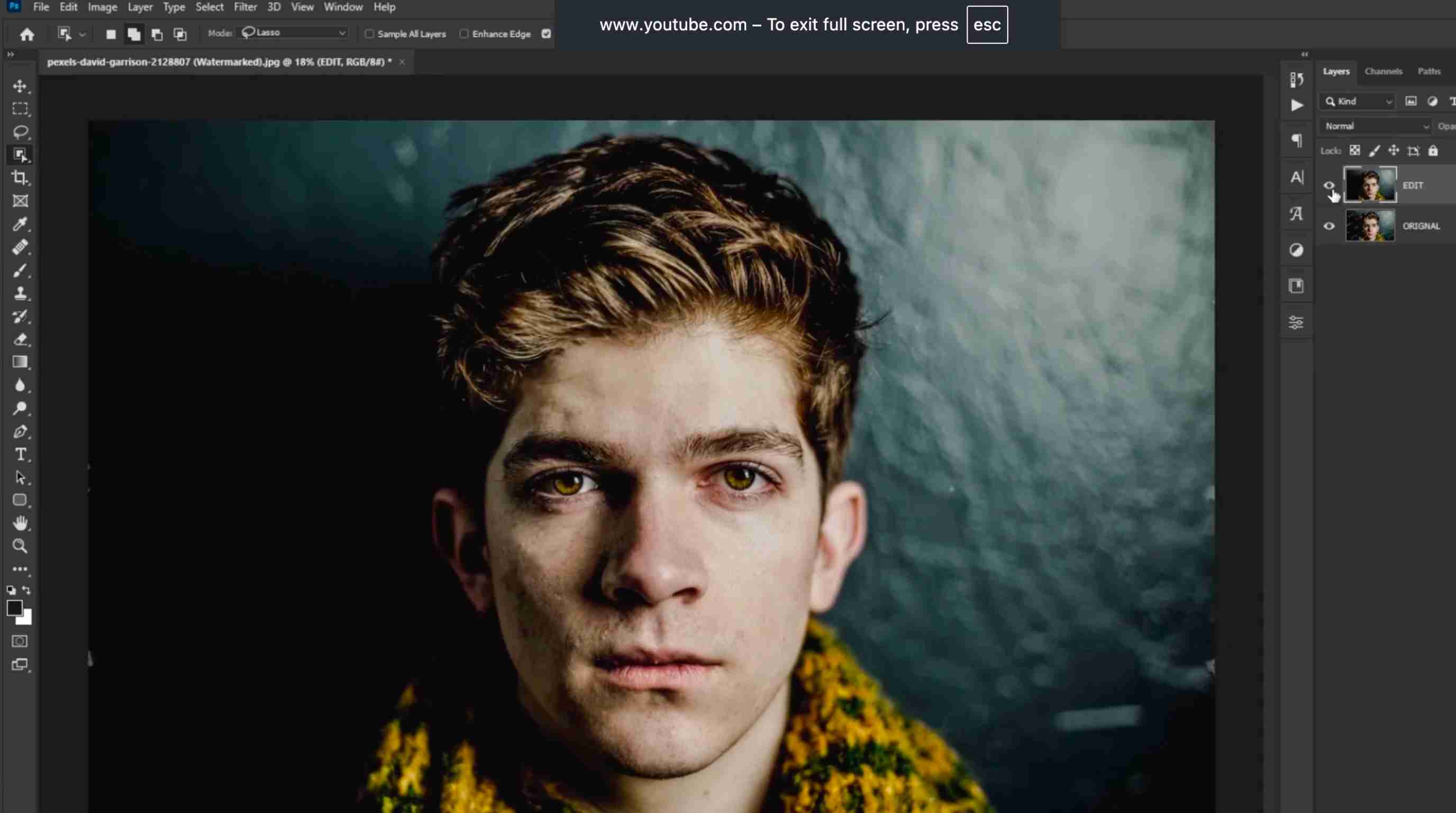 How to remove watermarks from photo in Photoshop Review and refine the result
