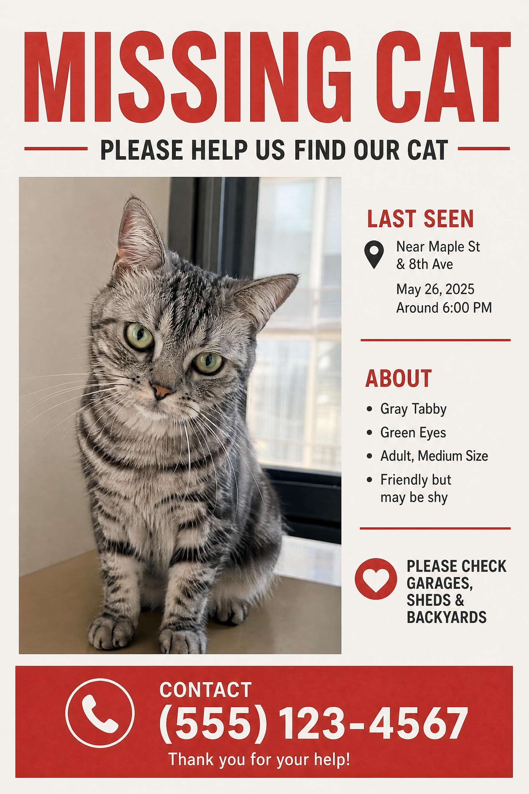 AI Generated Missing Pet poster 