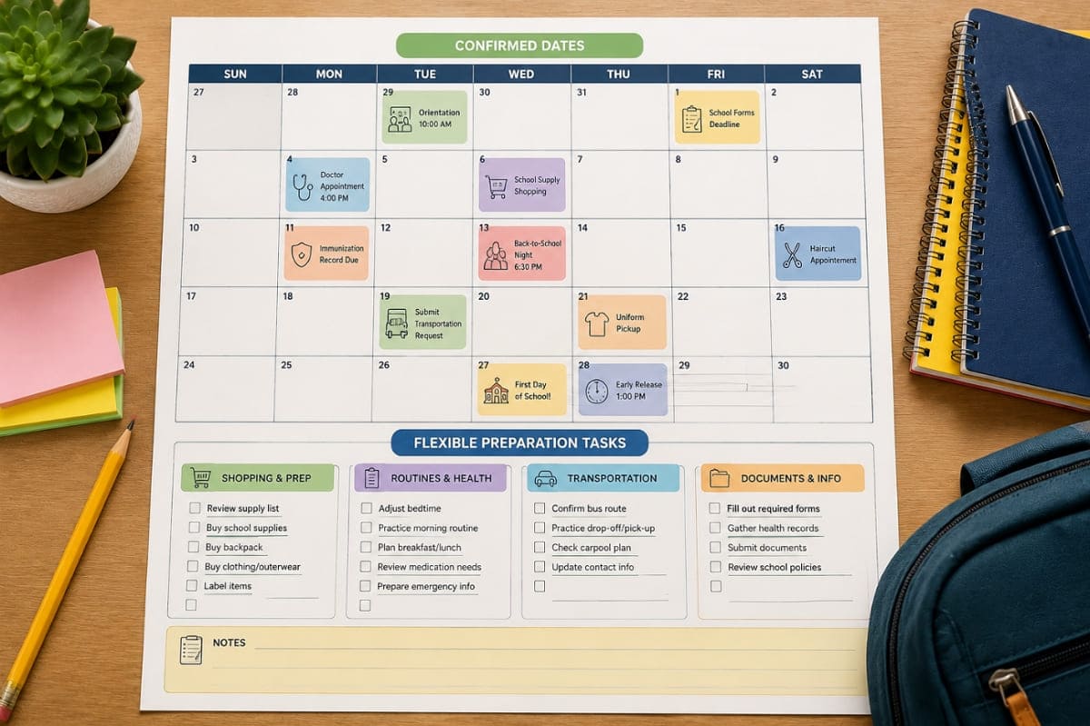 back to school calendar