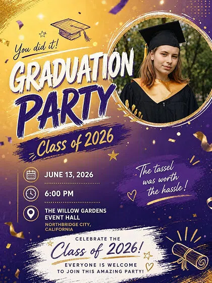 graduation girl party poster