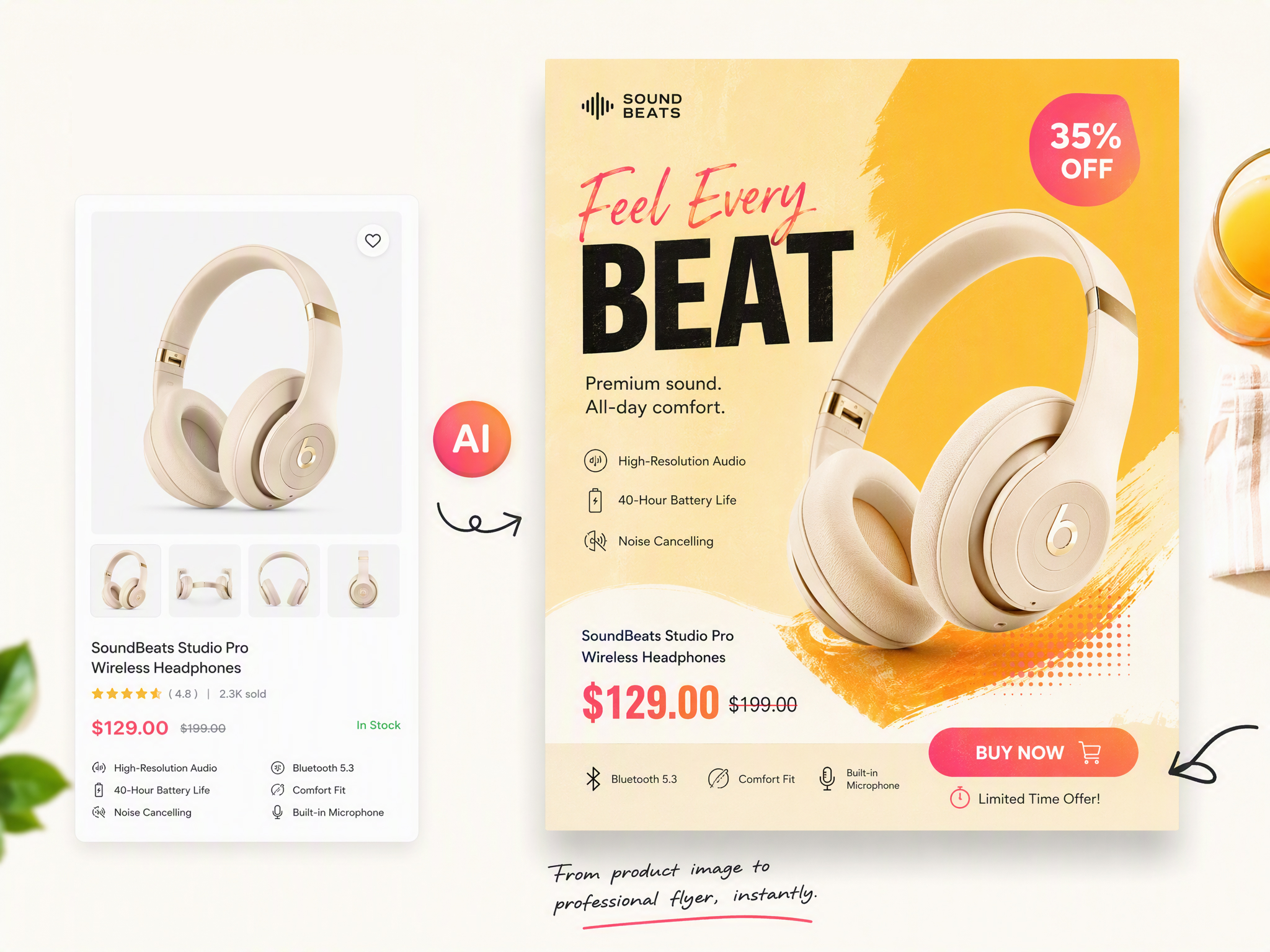 Turn Product Information Into Promotional Campaign Flyers