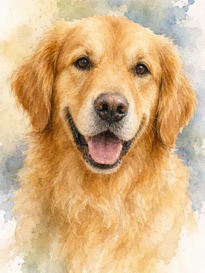 Watercolor Dog Portrait