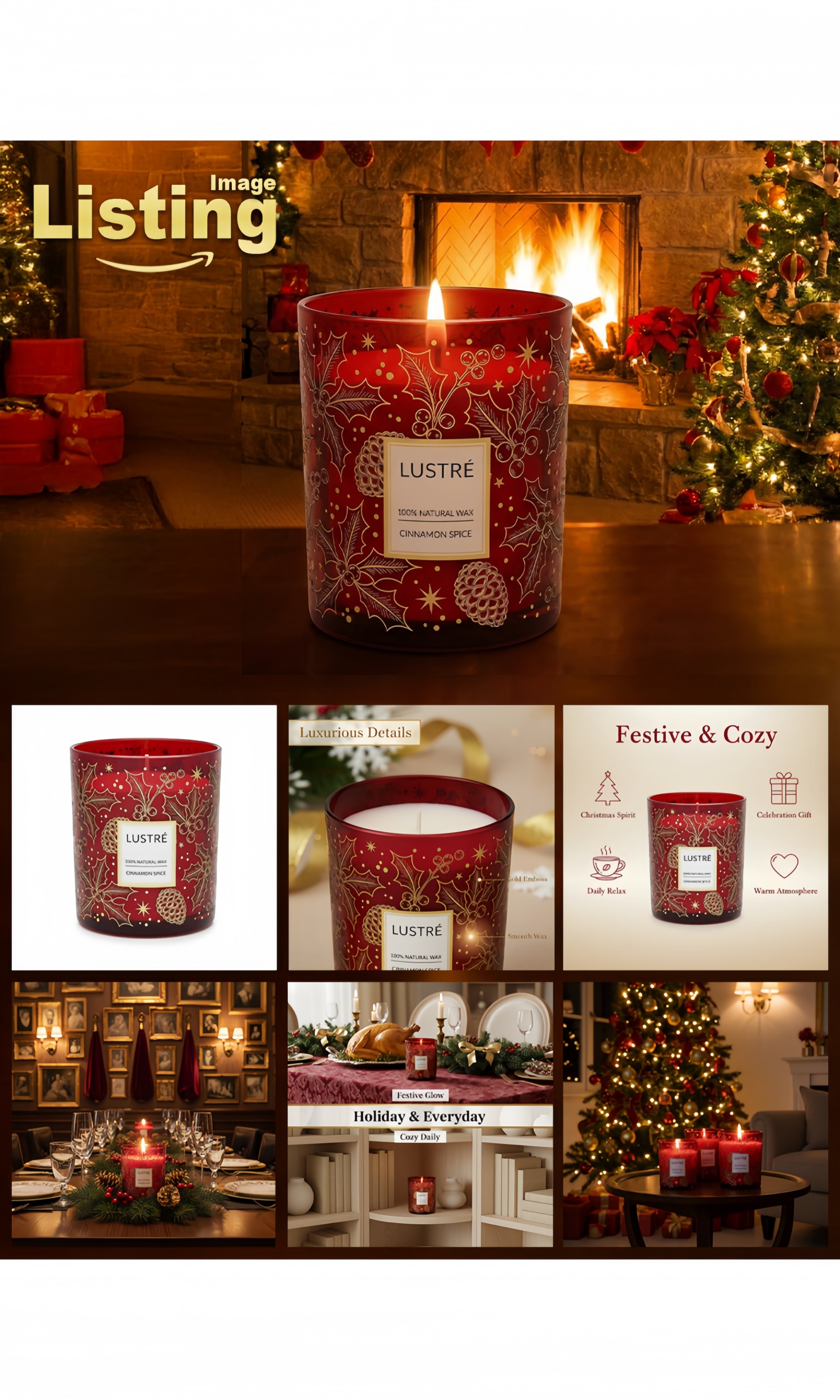 Amazon Listing Images for Christmas Candle