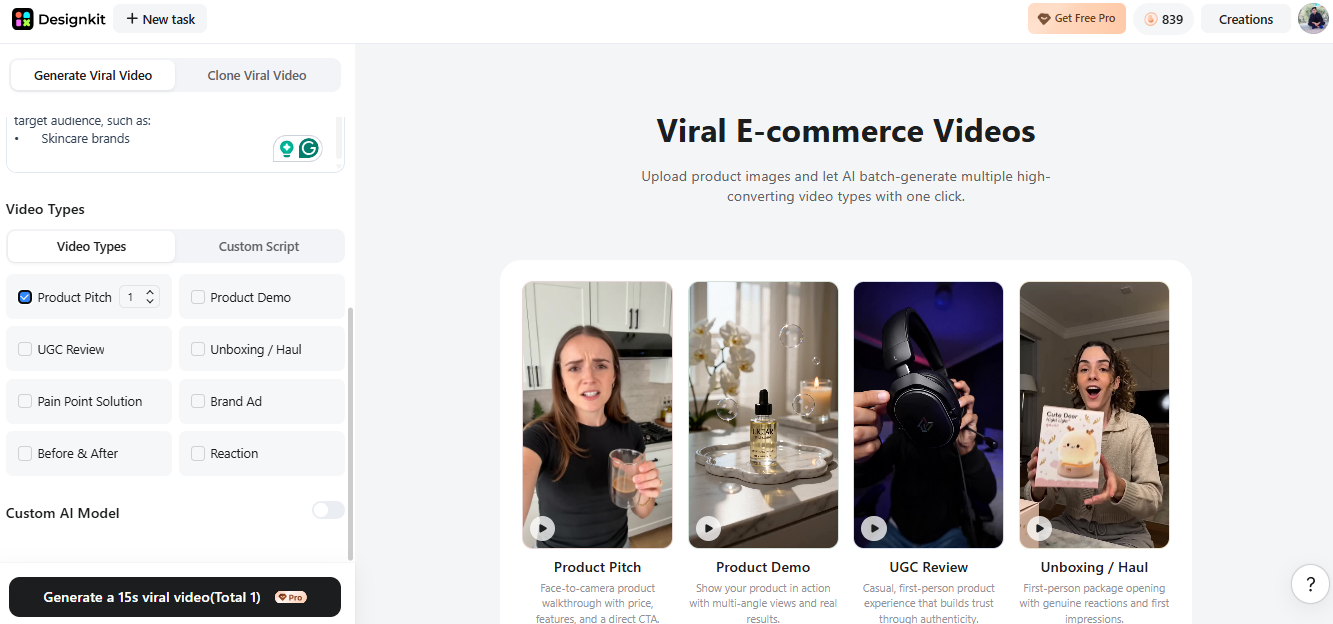 choose the best ai product video style