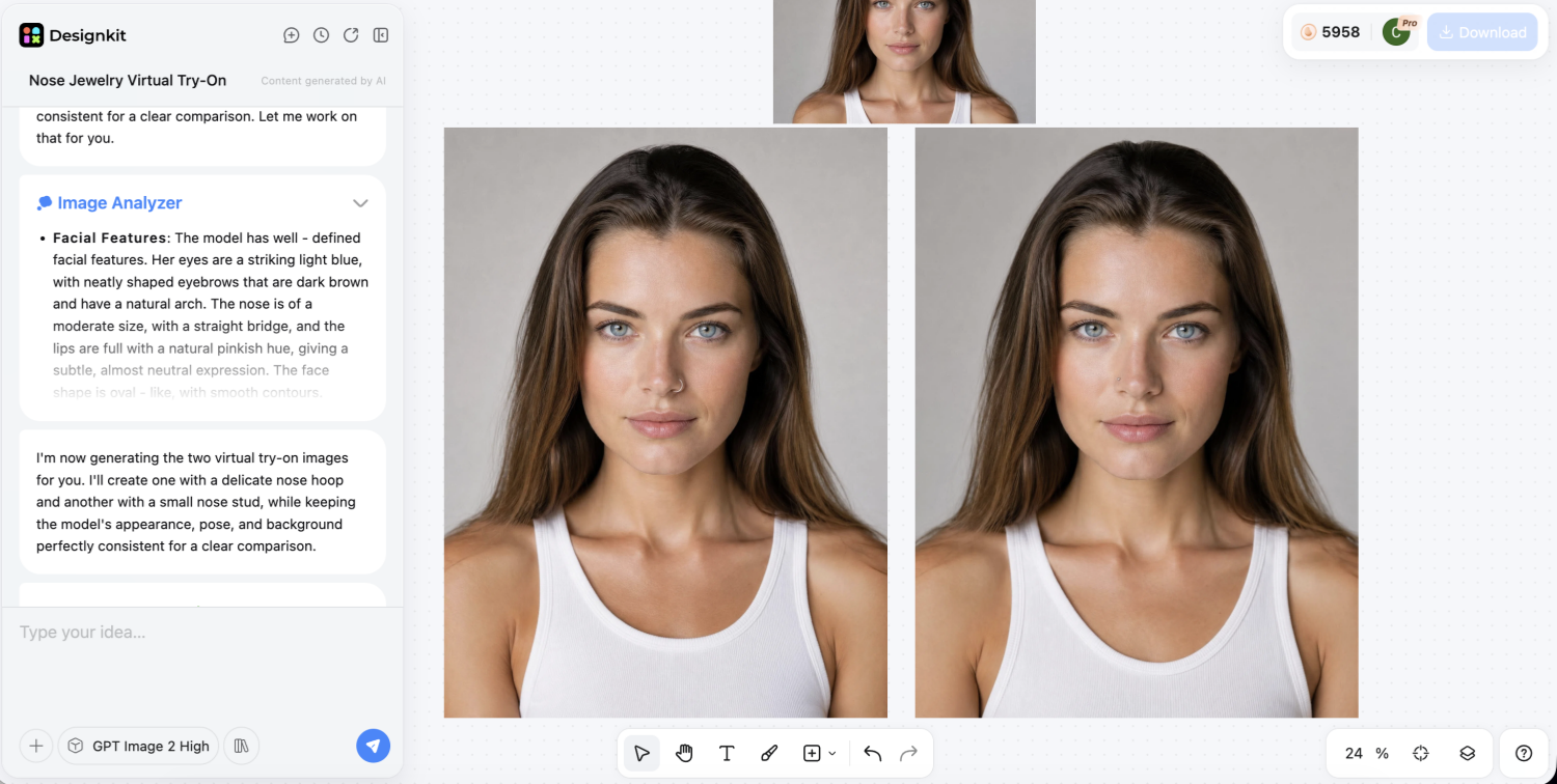 generate your virtual piercing try-on