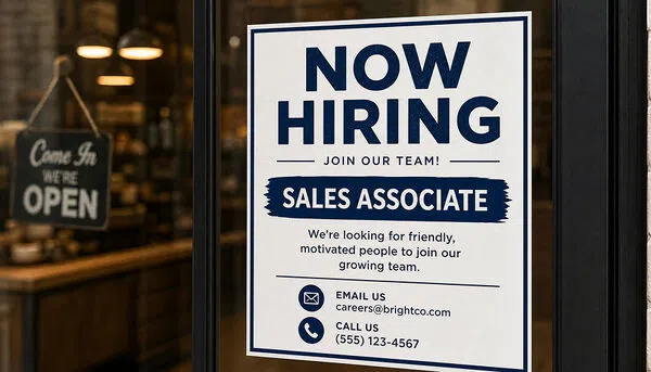 Now Hiring Sign
