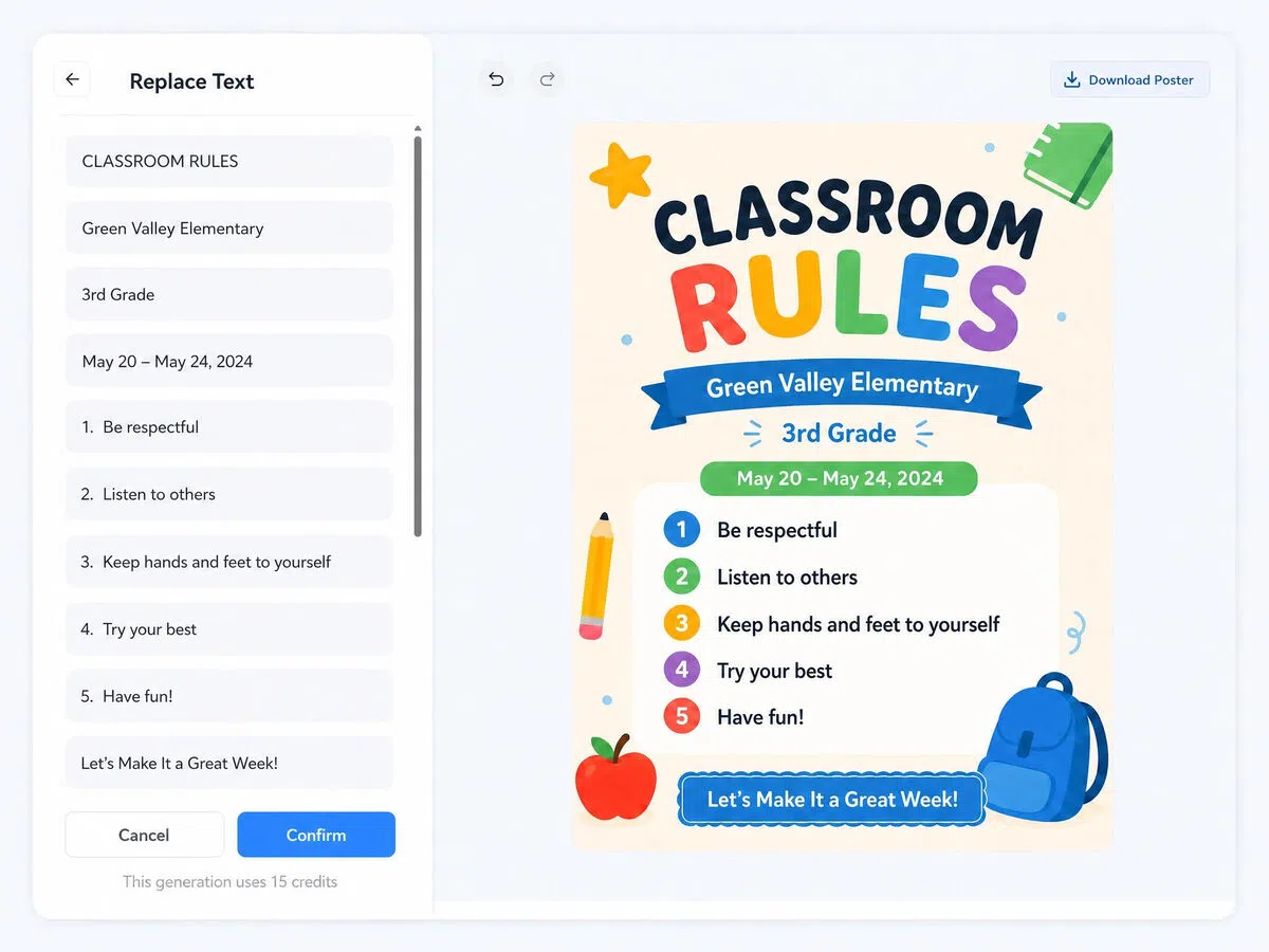 AI Edits School Poster Instantly After Generation