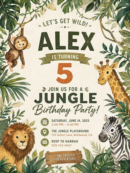 AI Generated Kids Birthday party poster