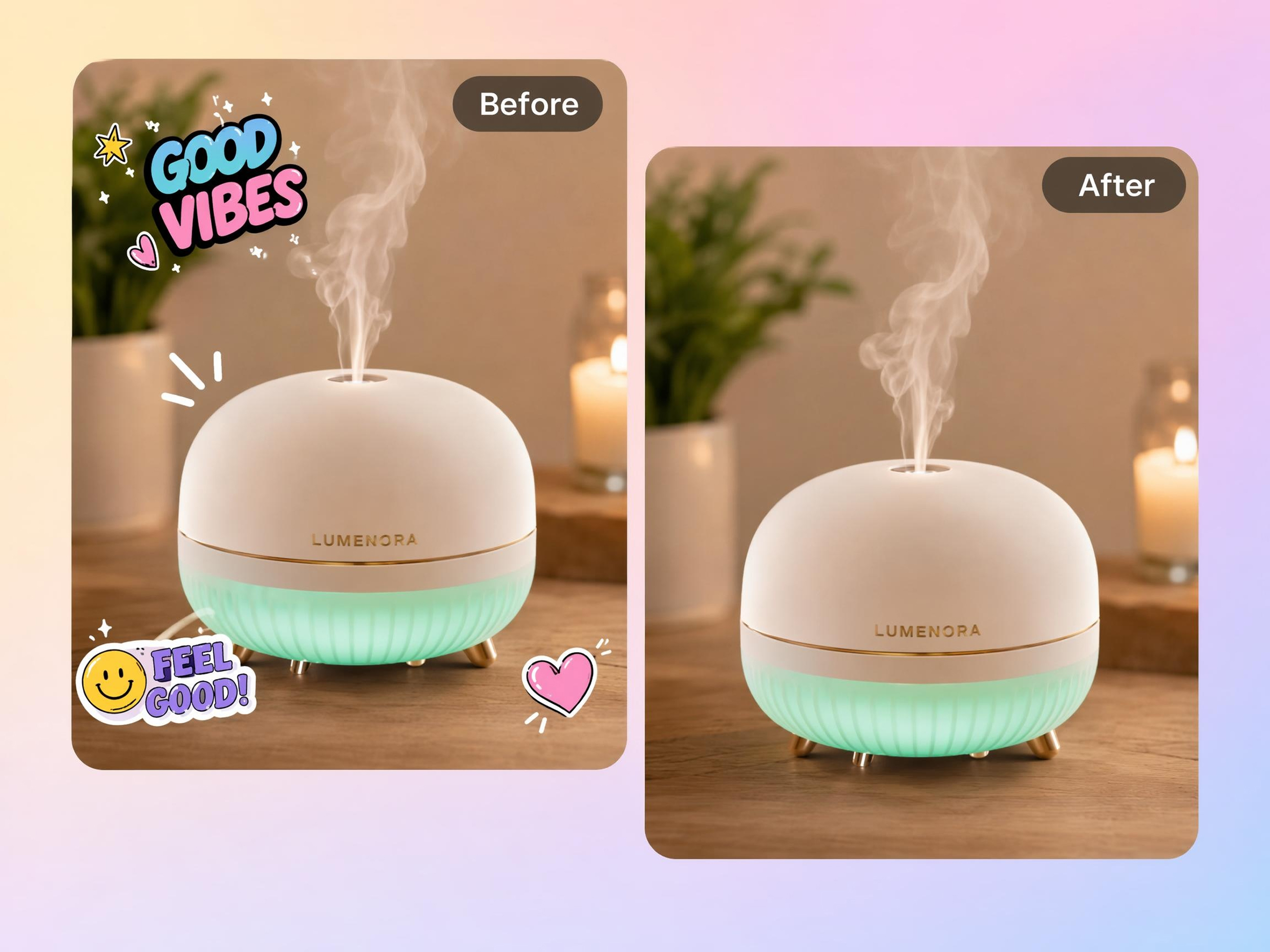 Remove stickers from product photos for listings.