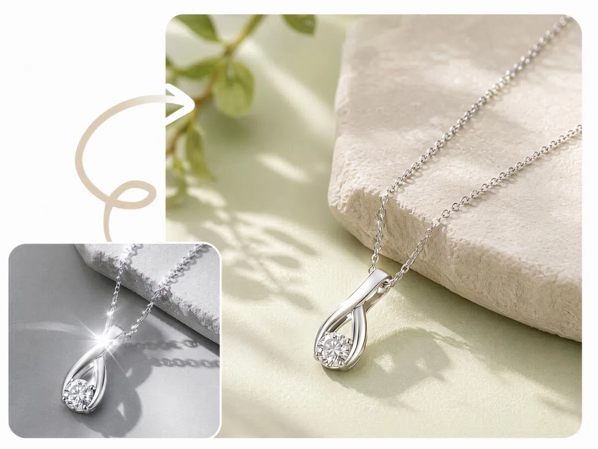 Retouch Jewelry Photos with AI Color and Lighting Correction