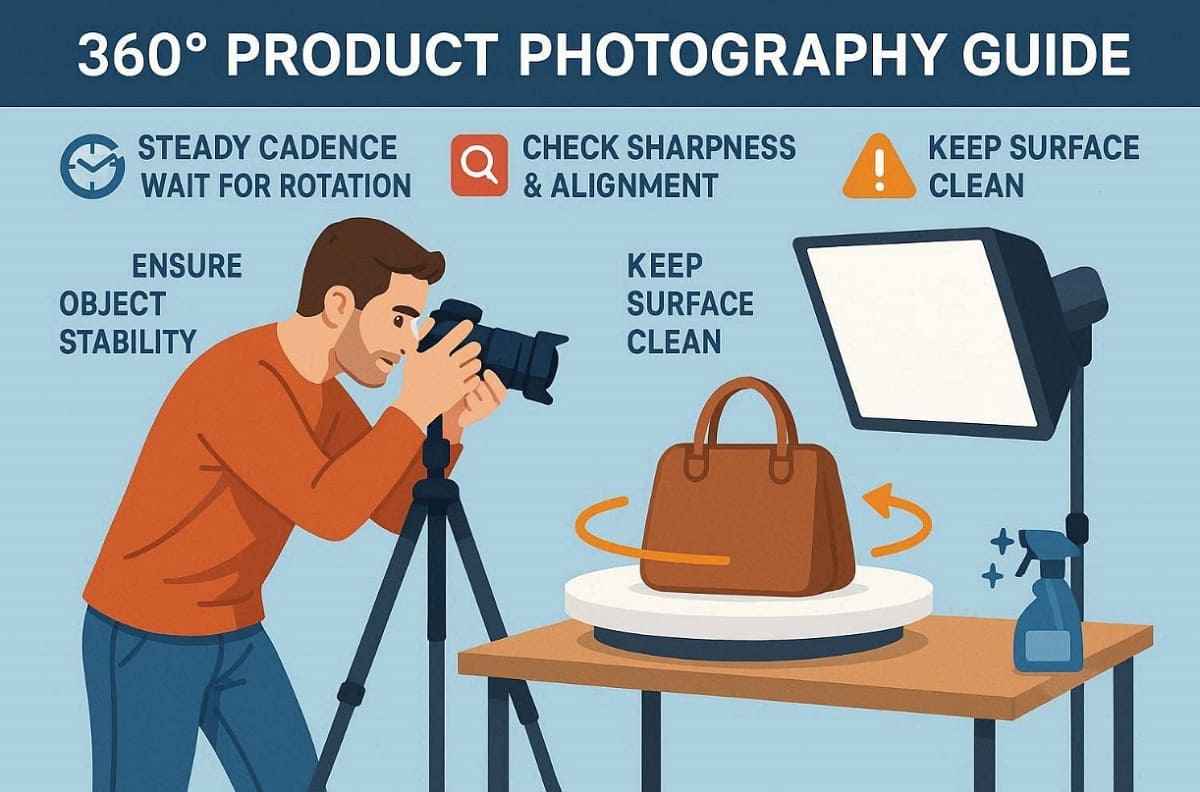 capturing images in 360 product photography