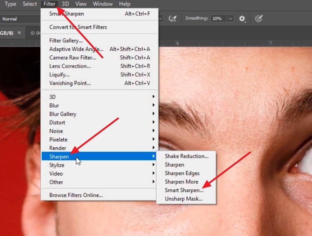 use smart sharpen filter use smart sharpen filter
