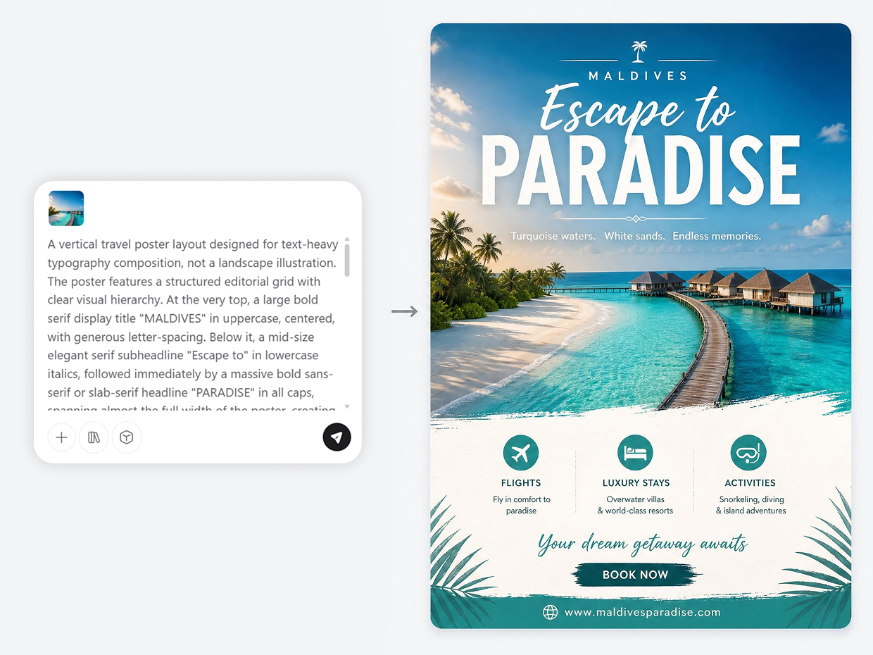 AI Generate a Full Travel Poster From One Brief