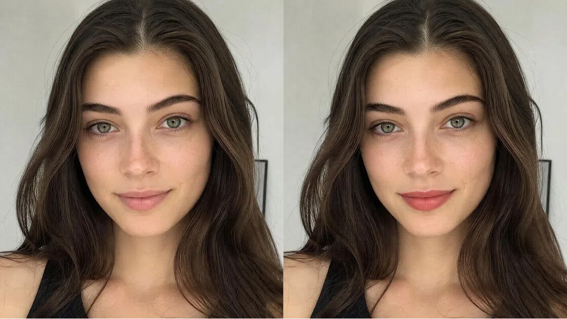 virtual foundation and lipstick