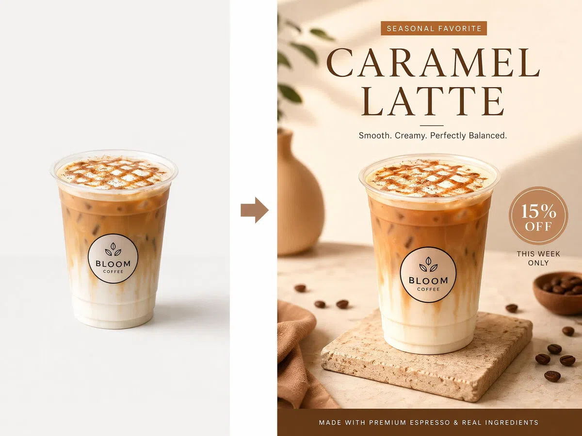 AI Keeps Real Drinks Recognizable in New Poster Scenes