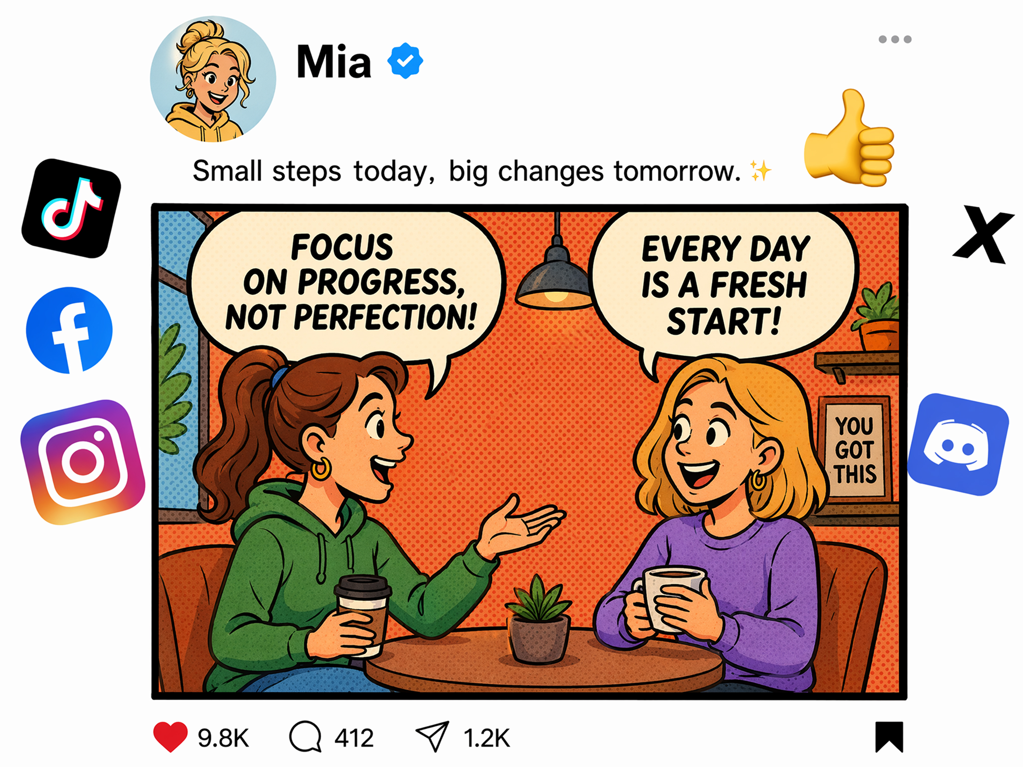 Make short comic posts that boost engagement