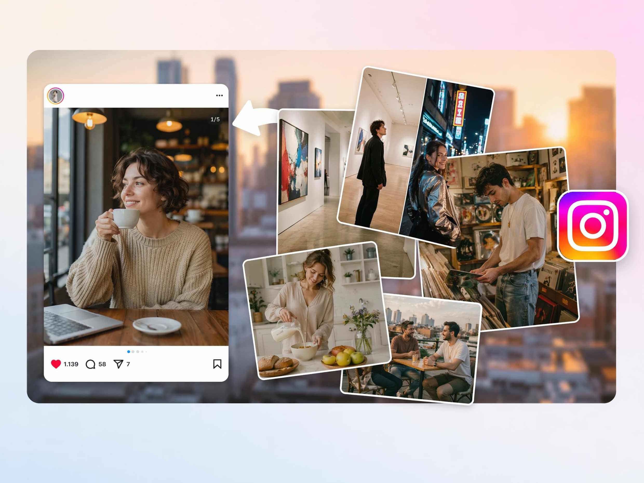 Merging Images for Engaging Instagram Carousels