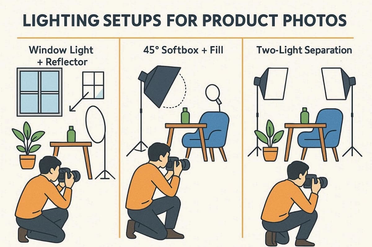 lightning setup of product photography