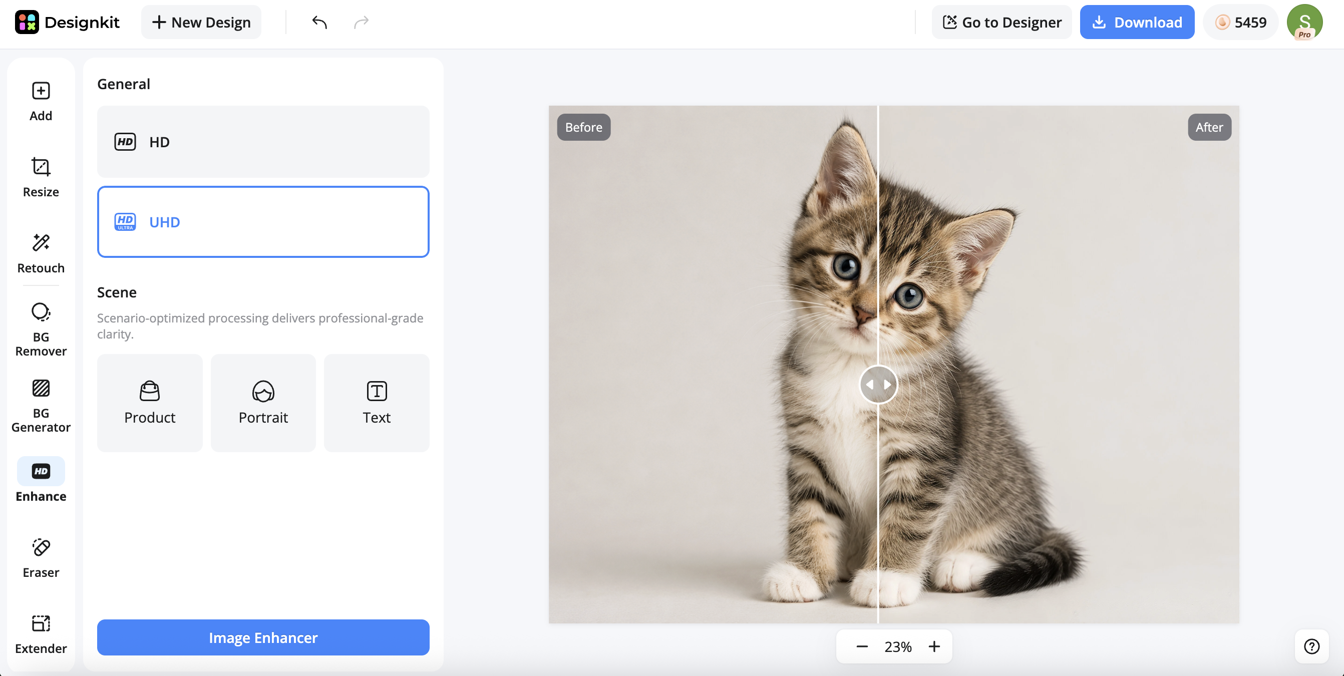 Designkit Image Enhancer AI Tool