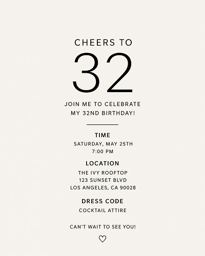 birthday party information