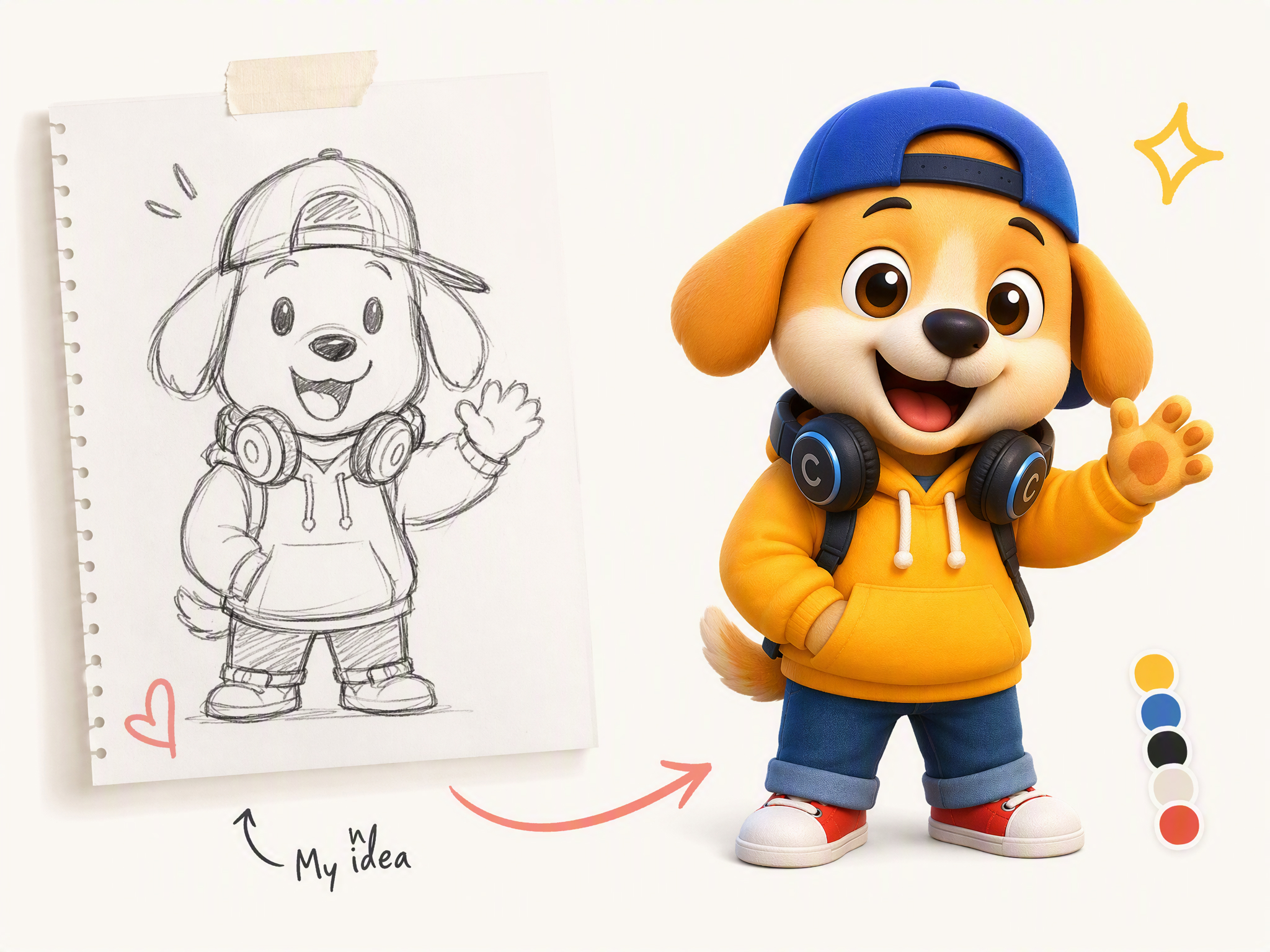Transform Sketches Into Professional Mascot Designs