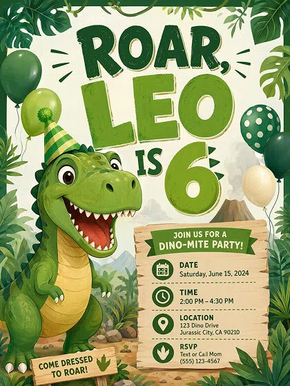 AI Generated Kids Birthday party poster