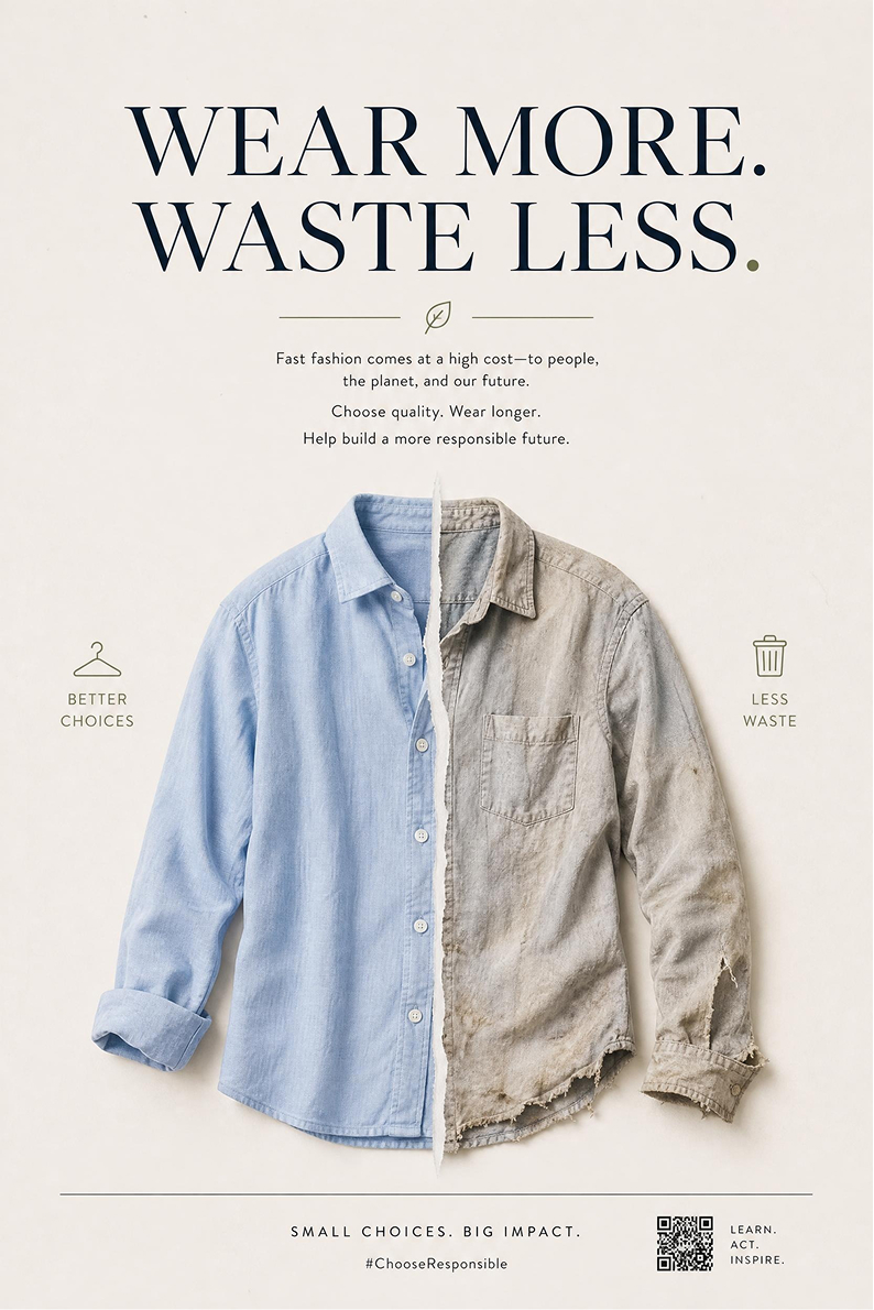 AI Generated fashion awareness poster