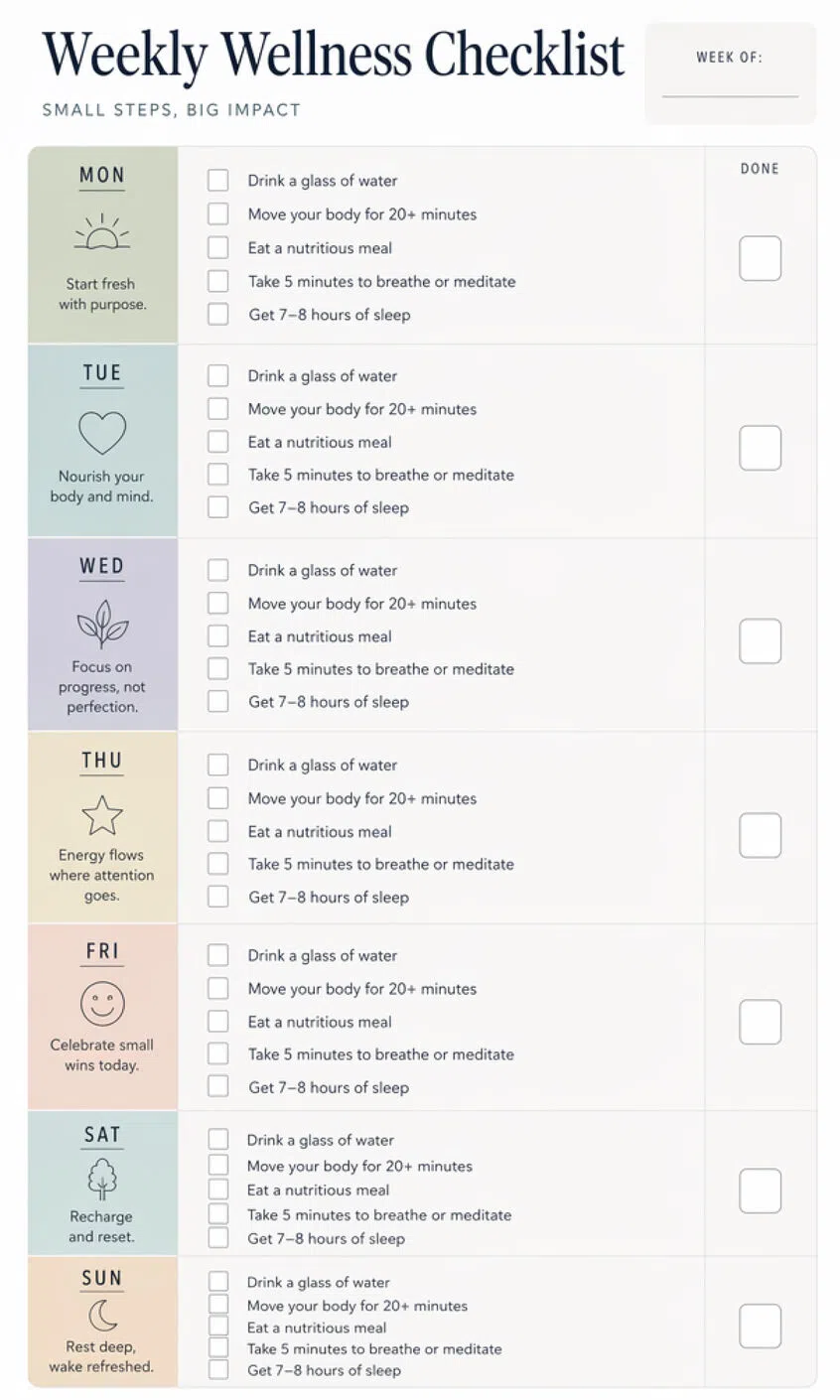 Weekly Wellness Checklist