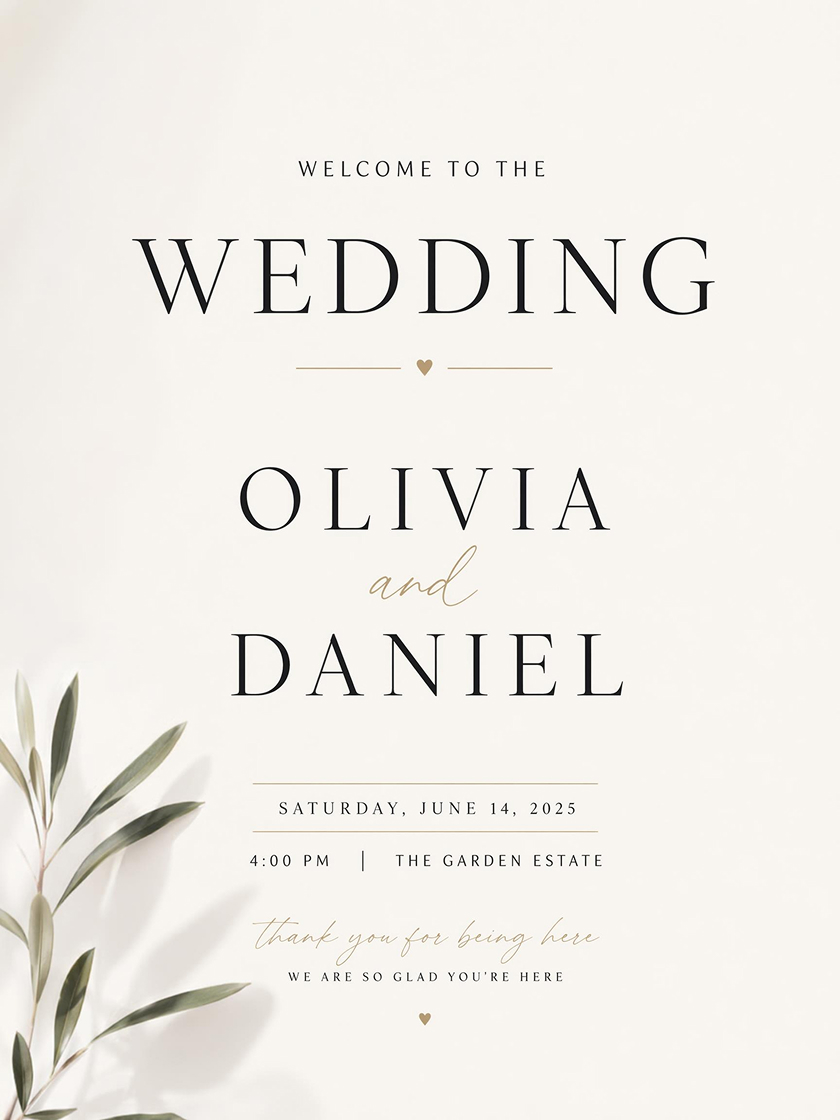  AI Generated Wedding Welcome Poster