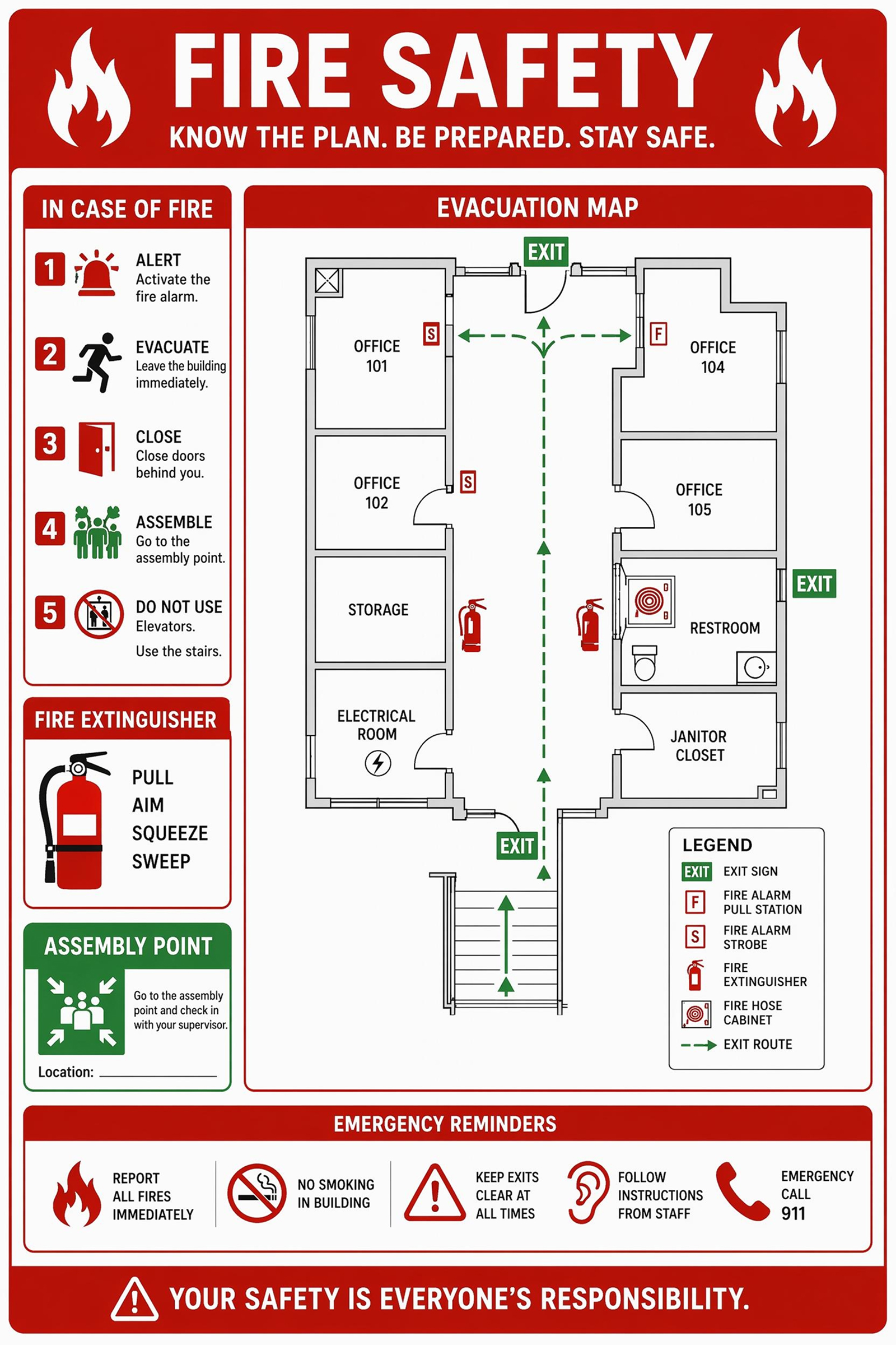 AI Generated fire safety evacuation plan