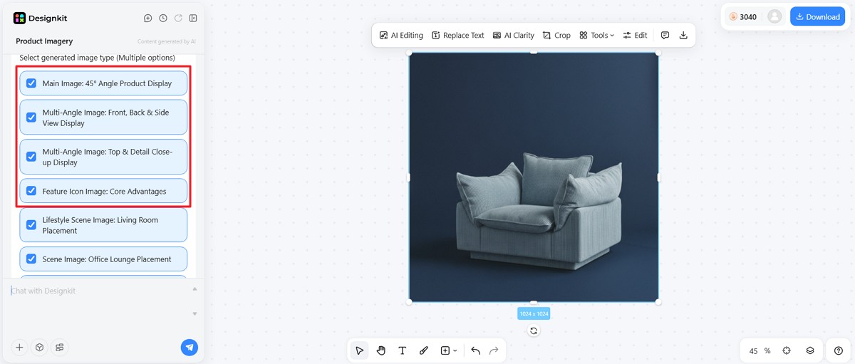 choose product image angles