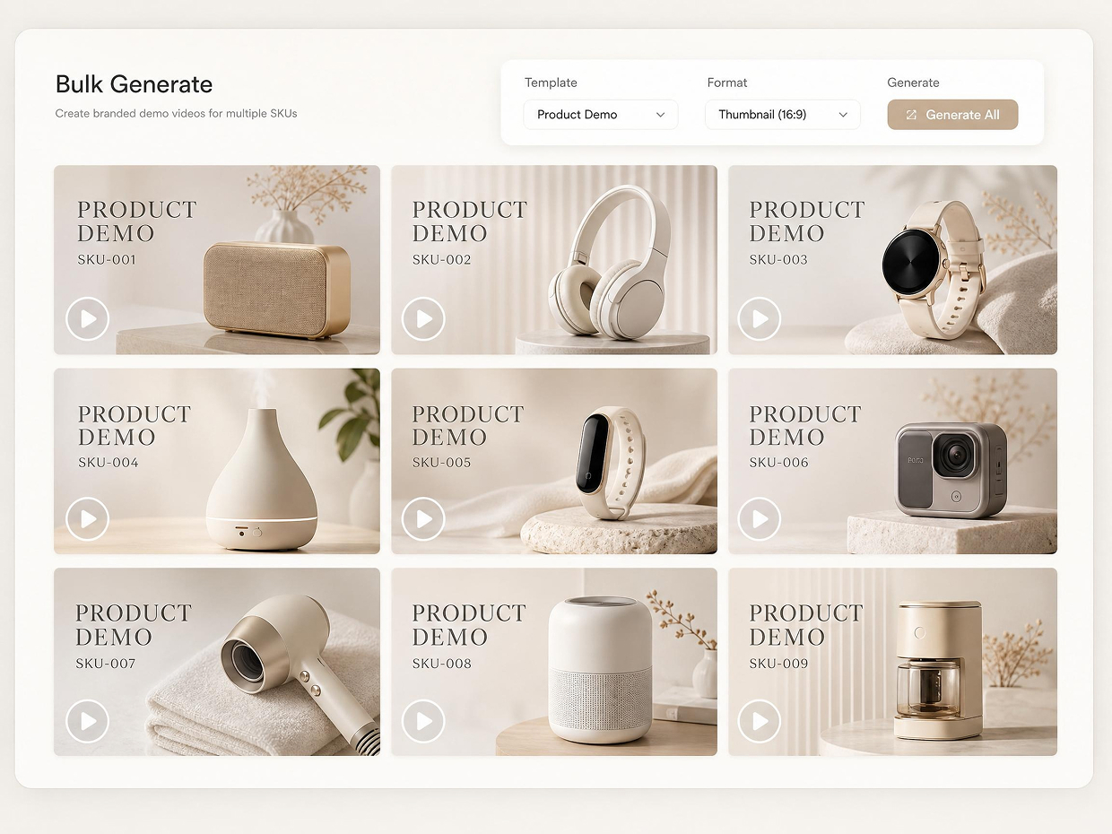 batch-generated product videos AI batch-generated product videos AI