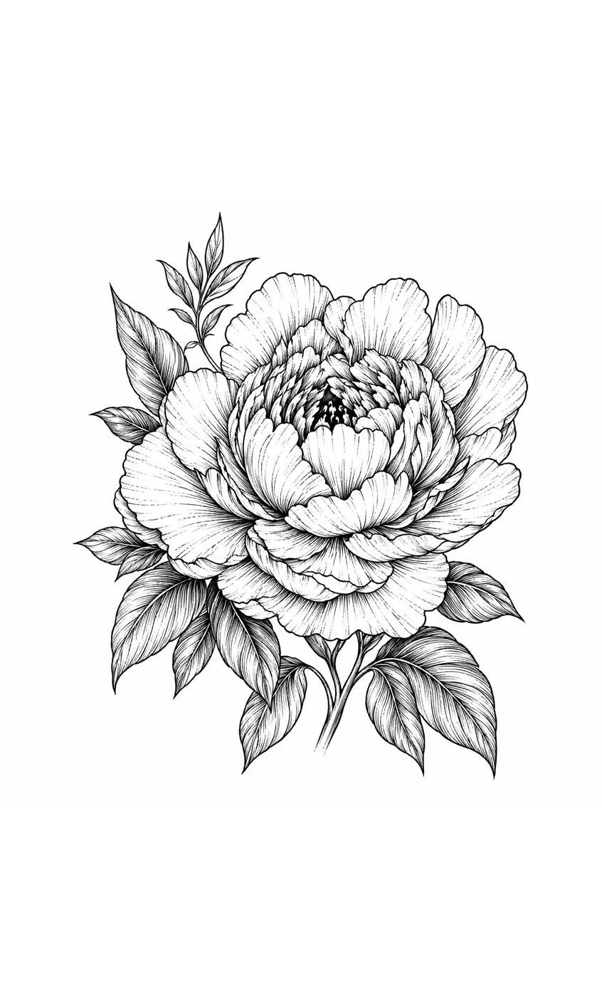 Botanical Fine Line Tattoo