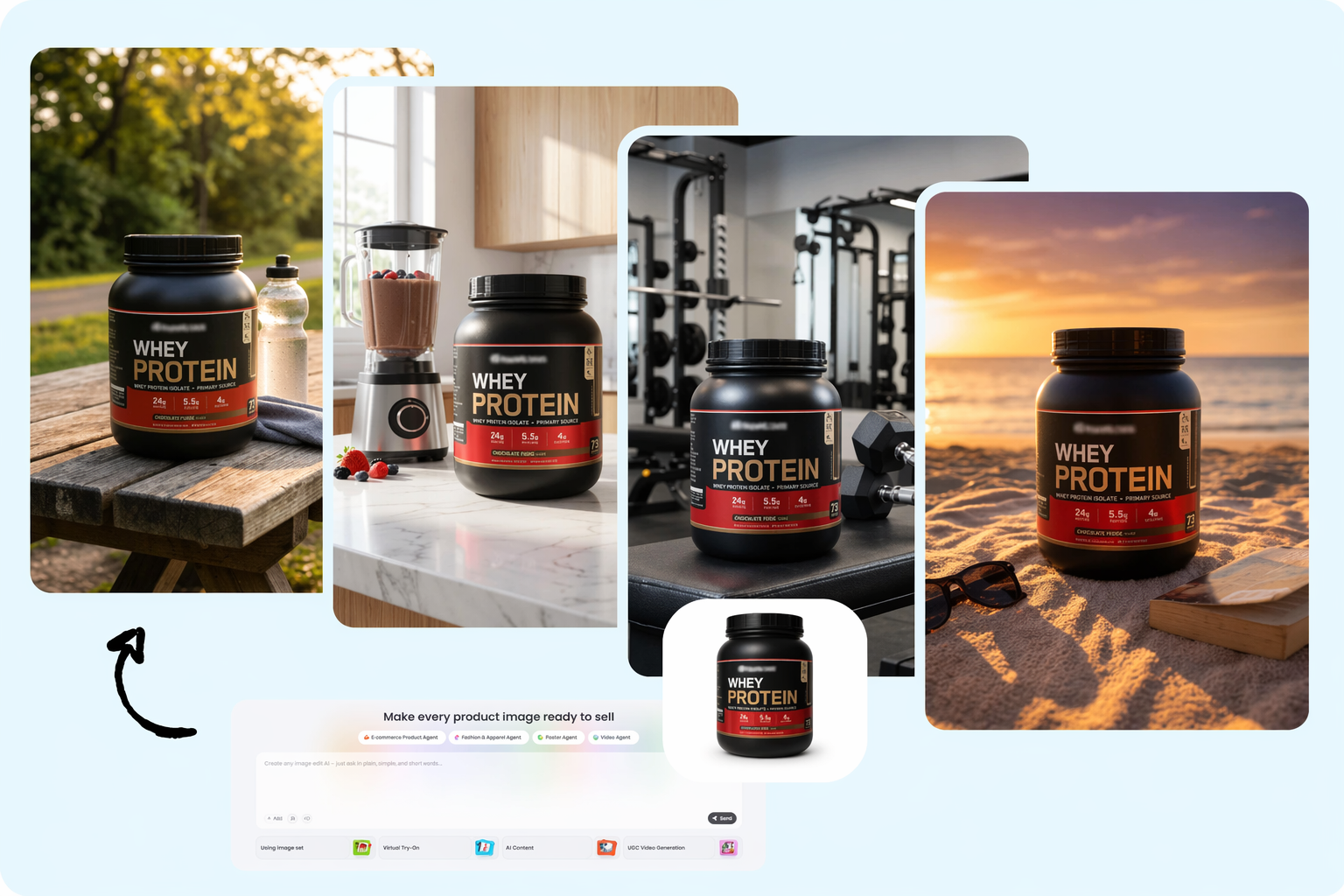 AI supplement product photography