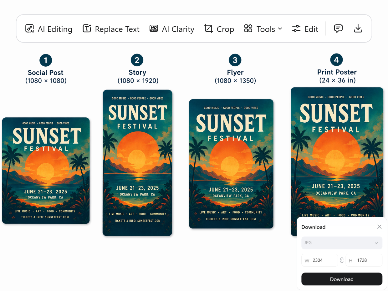 AI Adapts Posters for Social and Print