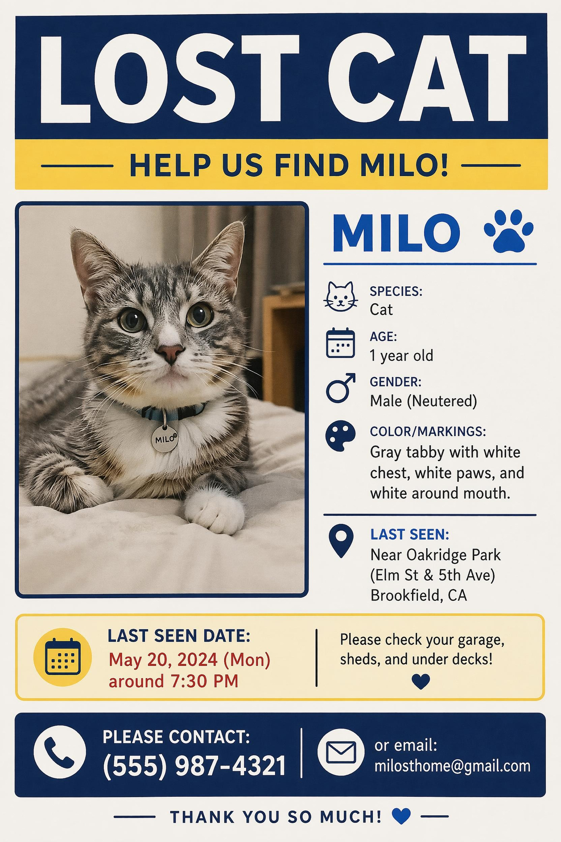 AI Generated Missing Pet poster 