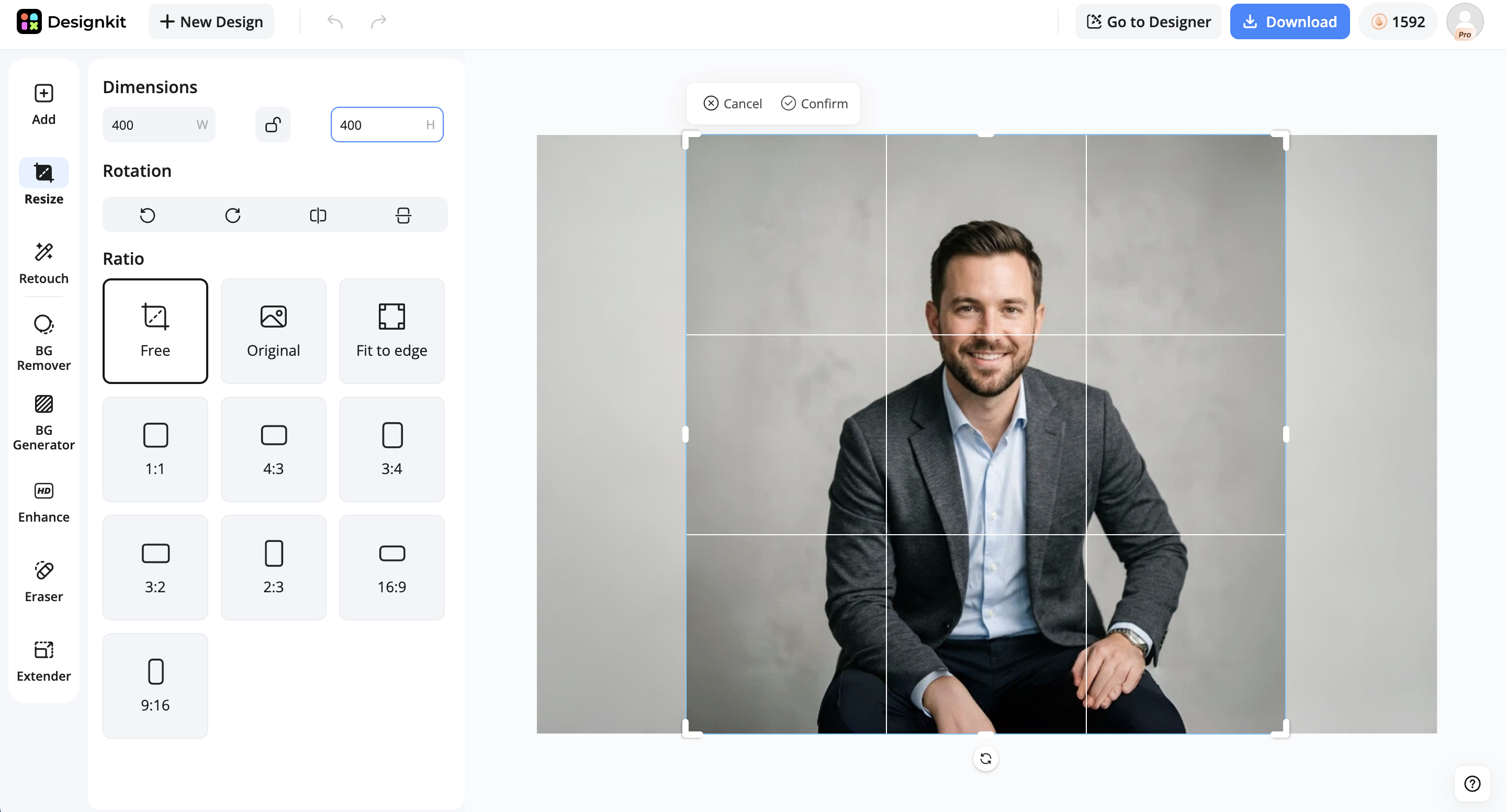 Adjust LinkedIn Size and Edit