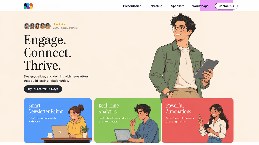 Illustration-Based Hero Images for website